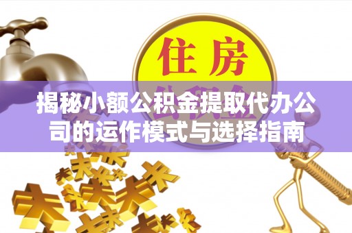城关揭秘小额公积金提取代办公司的运作模式与选择指南